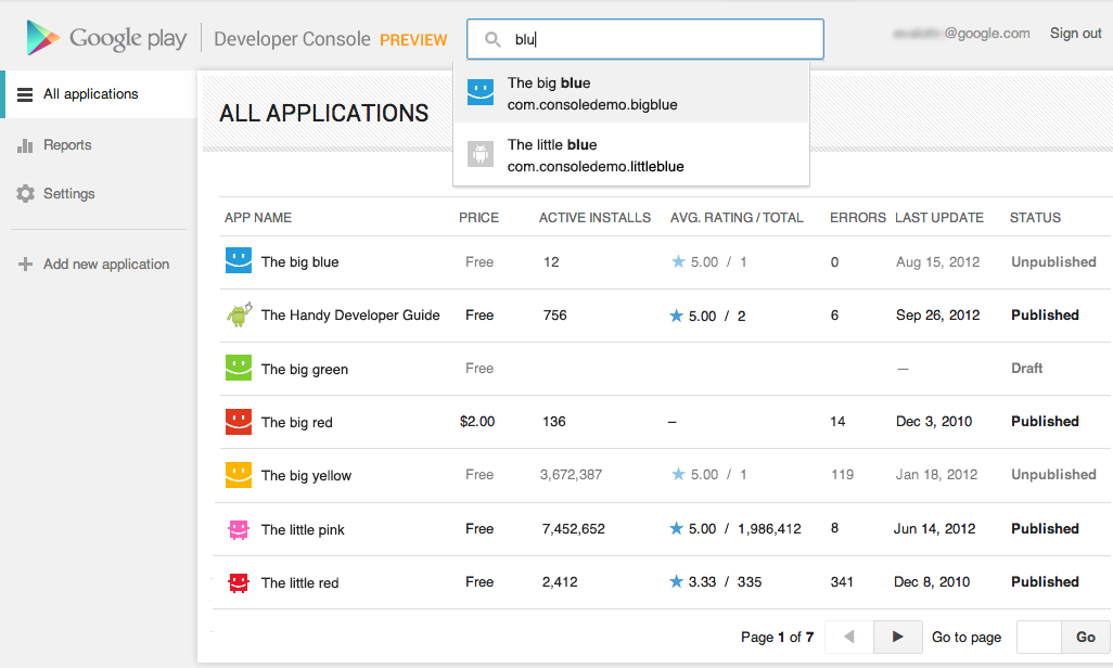 Redesigned Google Play Developer Console now live