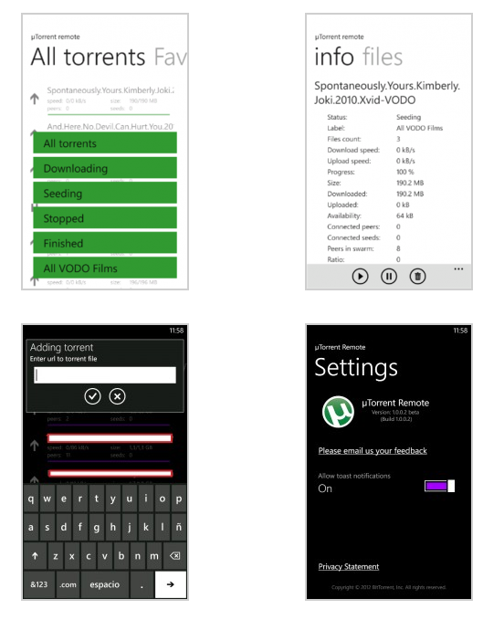uTorrent Remote Beta app goes live at the Windows Phone Store