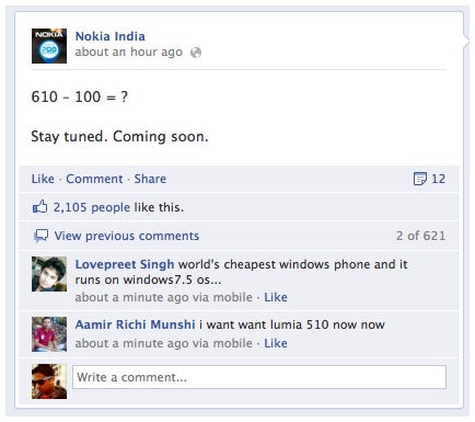 Nokia Lumia 510 teased by Nokia India, coming soon