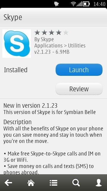 One last update to Skype is now available for Symbian Belle devices