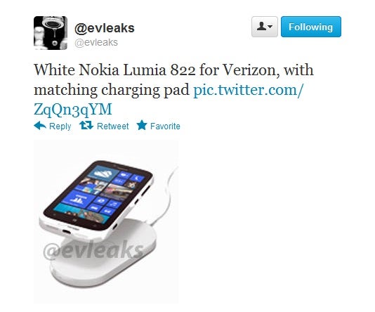 White Nokia Lumia 822 for Verizon leaked?