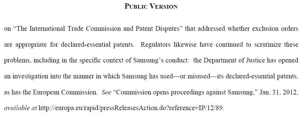 Apple&#039;s statement says the DOJ is after Samsung - Apple&#039;s filing reveals DOJ investigation of Samsung&#039;s use of its FRAND patents