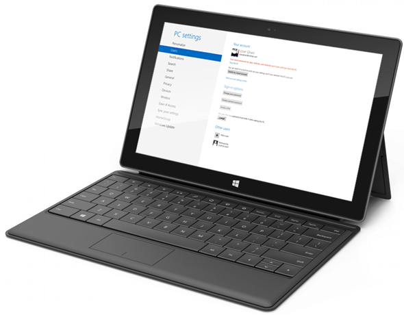 Multiple User Accounts let more than one person use the same tablet and have theor own settings - Multiple User Accounts make the Microsoft Surface RT perfect for the family