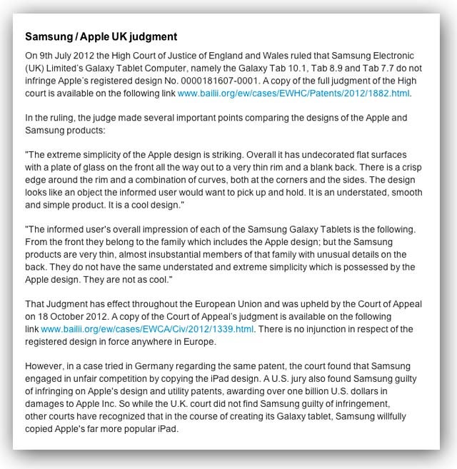 Apple&#039;s &#039;apology&#039; to Samsung leaves U.K. judge &quot;at loss&quot;