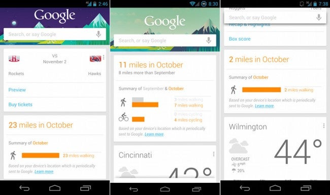 Google Now quietly gets pedometer card: tracks how much you've walked, cycled