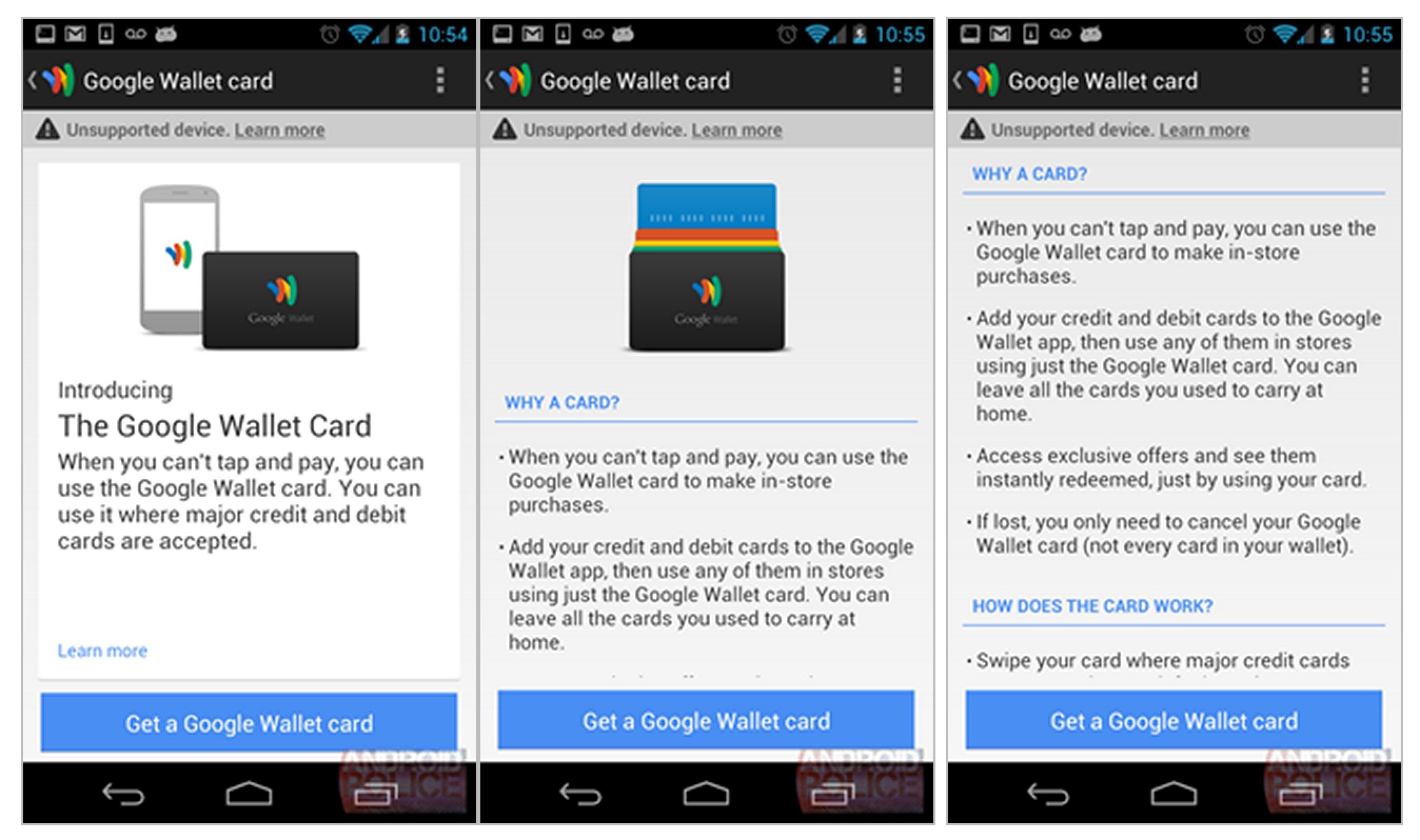 Leaked screenshots confirm the existence of a physical Google Wallet card - Google Wallet to have physical card option says Support Page