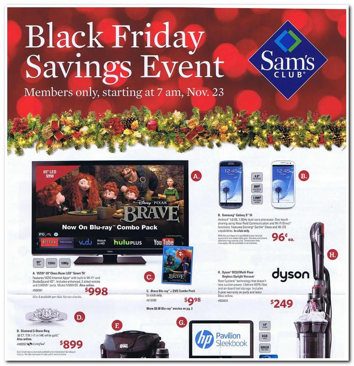 Sams's Club has the Samsung Galaxy S III for 96 cents on Black Friday - Sam's Club holiday flyer shows 96 cent Samsung Galaxy S III deal