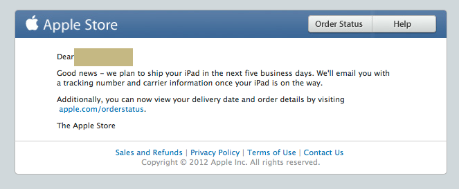 Some iPad mini LTE orders to start shipping in five business days, confirms Apple