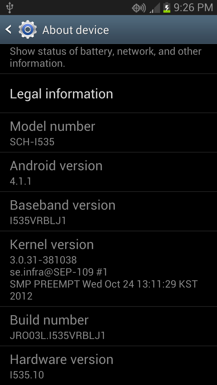 A leaked version of Android 4.1.1&nbsp; for Verizon's SGS3 - Possible final build of Android 4.1.1 leaks for Verizon's Samsung Galaxy S III