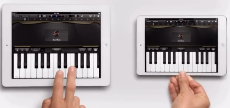 Scene from the Apple iPad mini ad titled Piano - Two new Apple iPad mini ads ready to go into rotation