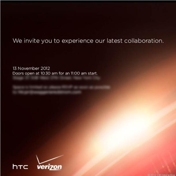 Invitation to the Verizon HTC event - HTC DROID DNA for Verizon lands on November 13, stay tuned for our coverage