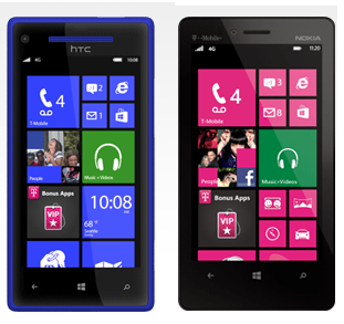 The HTC 8X and the Nokia Lumia 810 - Besides Google Nexus 4, T-Mobile launches HTC 8X, Nokia Lumia 810 and Samsung GALAXY Tab 2 10.1