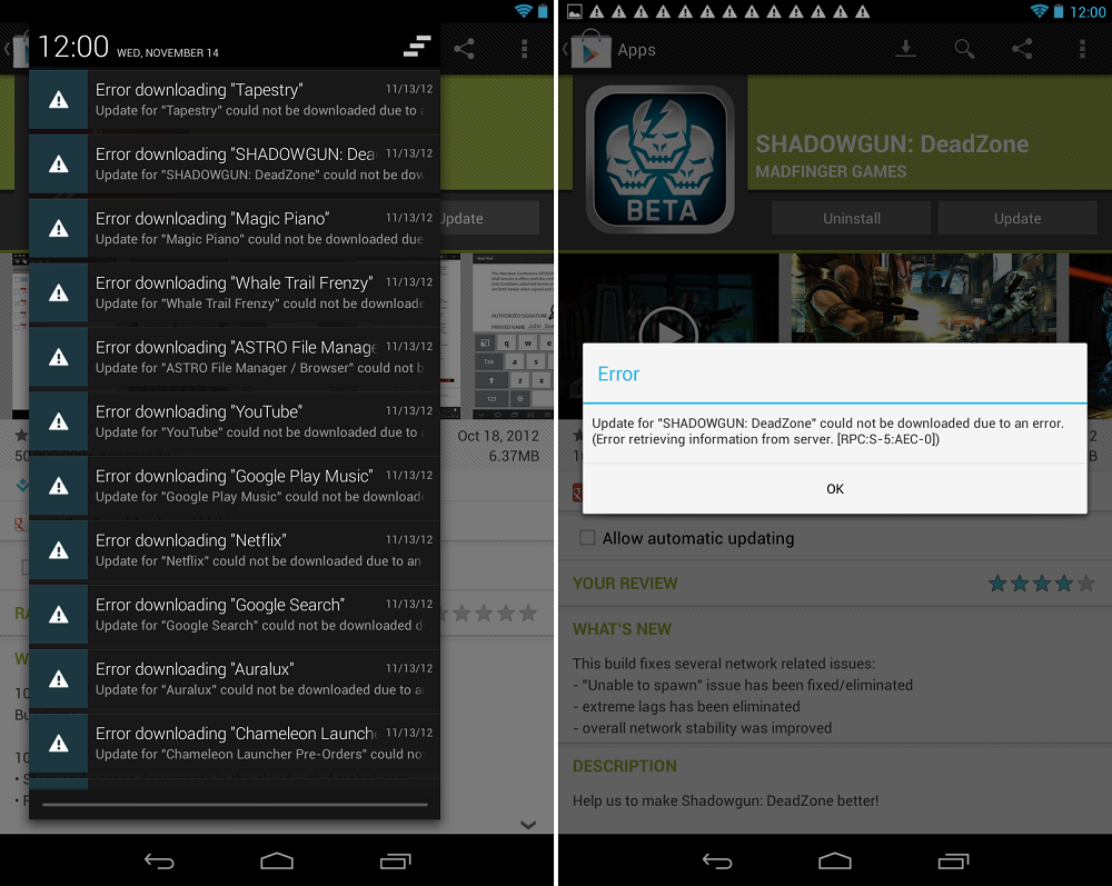 How to fix Nexus 7 app update errors after installing Android 4.2