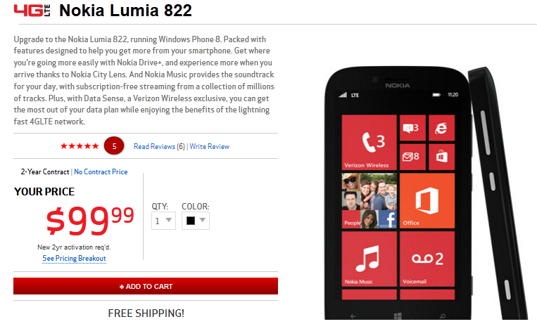 The Nokia Lumia 822 is a Verizon exclusive - Verizon ad for Nokia Lumia 822 now playing on your television