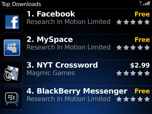 BlackBerry App World - Heins: Size doesn't matter, of app stores that is