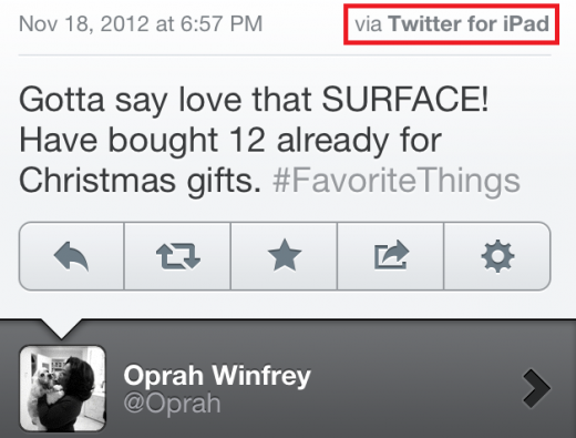 Oprah endorses Microsoft's Surface with a tweet sent from... an iPad