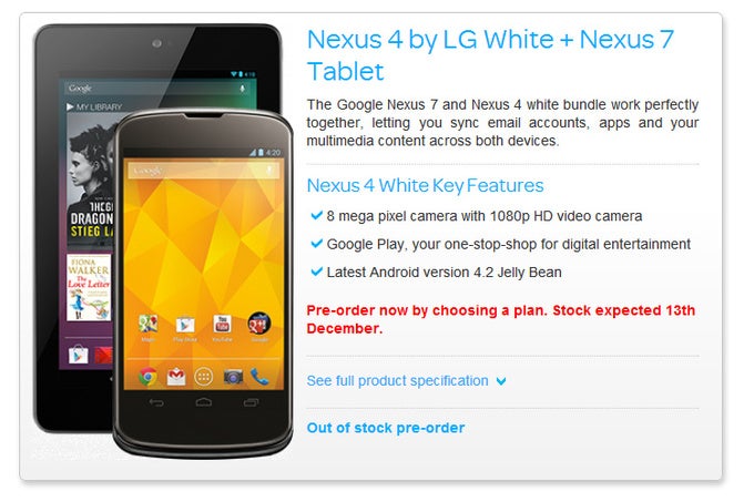 White LG Nexus 4 expected to arrive in December, bundled with a Google Nexus 7