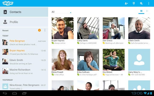 Skype 3.0 for Android is optimized for tablets - Skype for Android now optimized for use on tablets