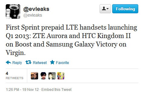 Virgin and Boost Mobile may release pre-paid 4G LTE smartphones in early 2013