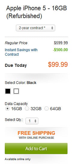 Refurbished iPhone 5 lands at AT&T, starts at $100
