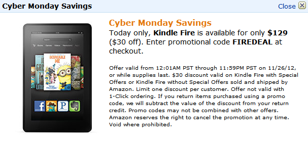 Celebrate Cyber-Monday with a special deal from Amazon - Amazon Kindle Fire 2 just $129 on Cyber-Monday