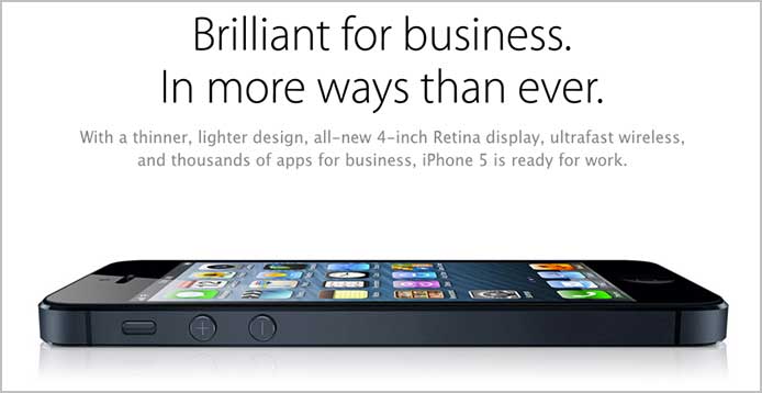 Apple has started promoting the Apple iPhone 5 as a business device - Study: Apple and Android to top BlackBerry in the enterprise for the first time ever in 2012