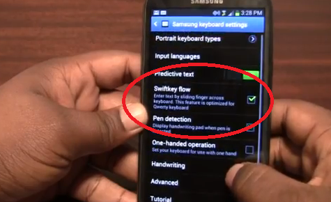 SwiftKey Flow appears on the Samsung GALAXY Note II - SwiftKey Flow might already be installed on your Samsung GALAXY Note II