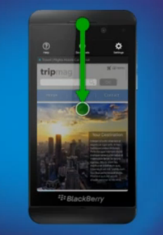 Gestures for BlackBerry 10 - Part of a BlackBerry 10 L-Series video tutorial leaks
