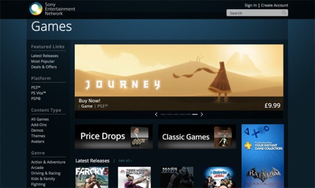 Sony Entertainment Network Store allows remote downloads to mobile devices