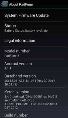 It's a Jelly Bean update for the ASUS Padfone 2 - ASUS Padfone 2 Android 4.1 update starts to roll out