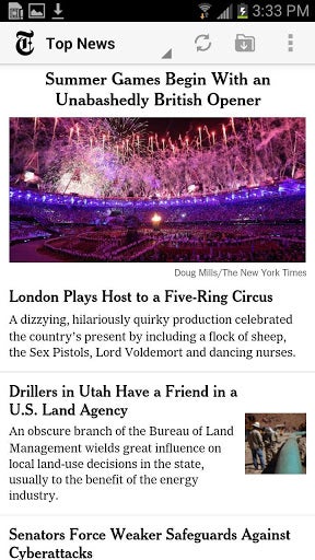 The New York Times for Android - New York Times for Android app updated for tablets