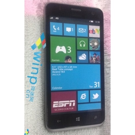 Leaked photo of the Huawei Ascend W2 courtesy of Winp - Huawei introducing both the Huawei Ascend W1 and Huawei Ascend W2 at CES 2013?