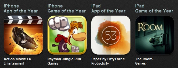 Apple's picks for best apps and games for iPhone and iPad - Apple announces best iPhone, iPad apps and games of 2012