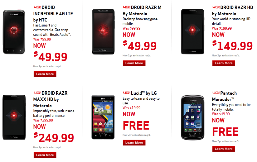 Holiday sales at Verizon - Holiday deals from Verizon include discounts to the latest Motorola DROID RAZR models