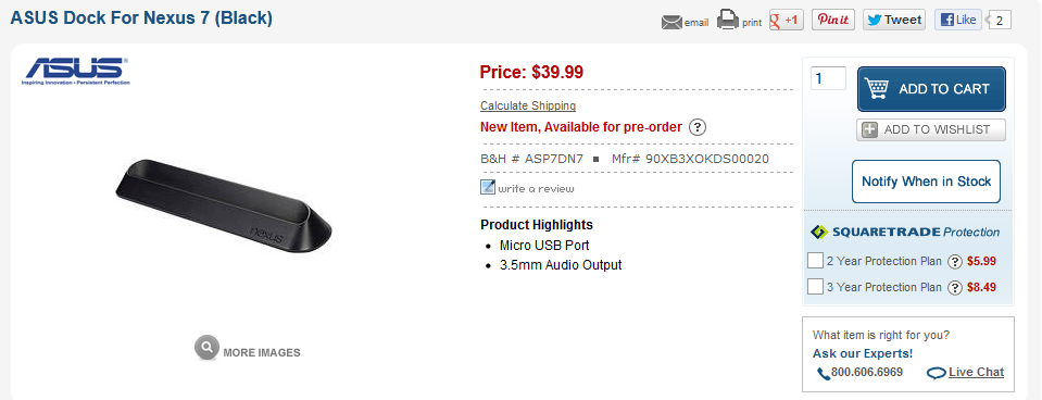 Pre-order the ASUS audio dock for the Google Nexus 7 - Pre-order the ASUS built Google Nexus 7 audio dock for $39.99
