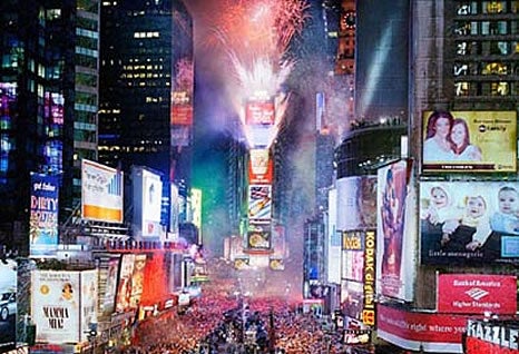 Times Square on a New Year's Eve - Even if you're not in Times Square, you can watch the ball drop in real time over your phone or tablet