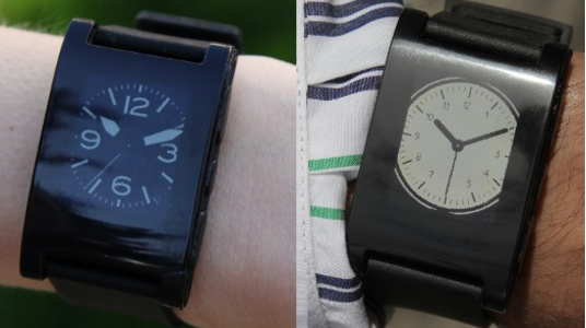 The Pebble iOS and Android app allows you to change the design of the watchface  - FCC gets timely visit from the Pebble smartwatch