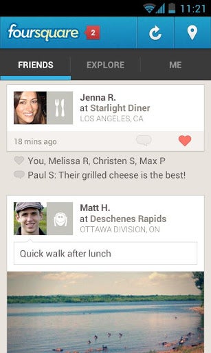 Screenshot from Foursquare - Foursquare changes privacy policy, but it shouldn't cause a ruckus