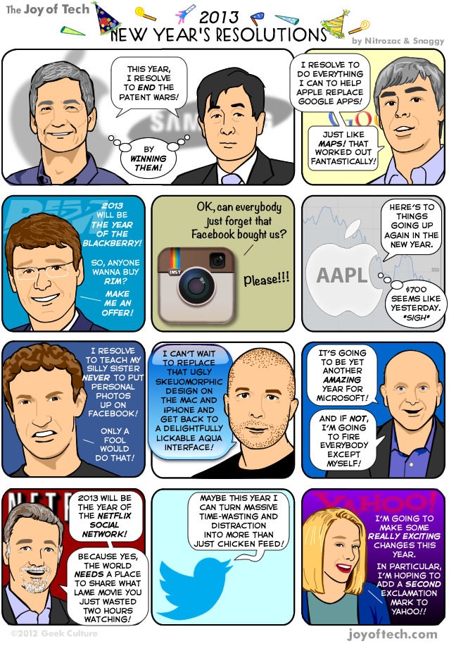 New Year’s humor: Big tech resolutions