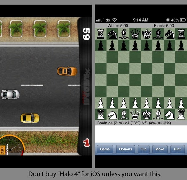 Instead of Halo 4, buyers of the app got a chess or racing game - Apple changes policy and locks in screenshots once an app is approved
