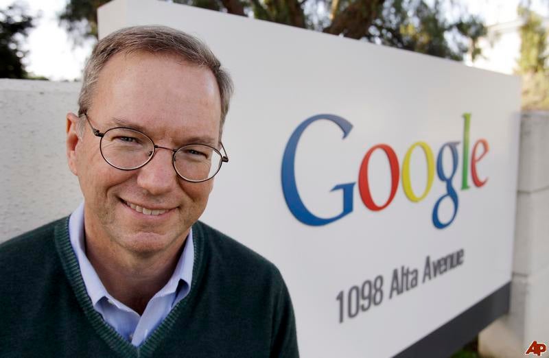 Google Chairman Eric Schmidt - Patents granted to Google rose 170% in 2012