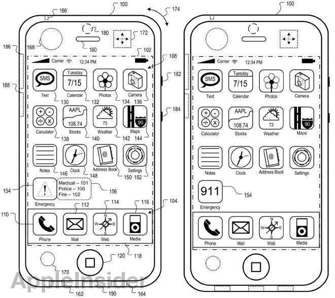 Sketch included with Apple&#039;s patent application - Patent continuation shows that Apple is working on location-based app for emergency information
