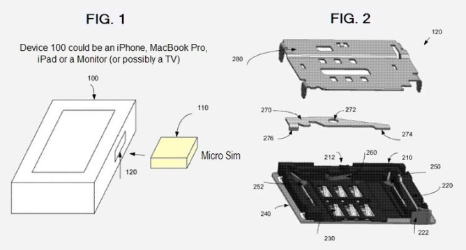 Apple received 68% more patent awards in 2012, like this one for a mini-SIM card connector - Apple garnered 1,136 new patents in 2012, up 68% from 2011