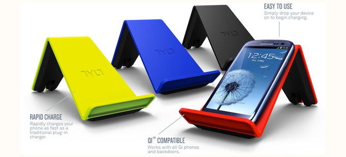 This fashionable smartphone stand supports Qi wireless charging