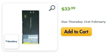 BlackBerry 10 L-S1 battery available for order on Expansys