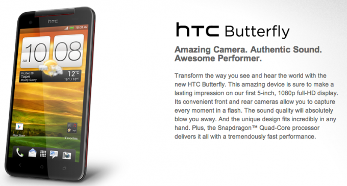 The HTC Butterfly is coming to India - India to see HTC Butterfly flitting its wings by the end of this month?