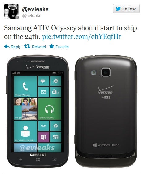 Pricing announced - Samsung ATIV Odyssey launching on Verizon January 24th