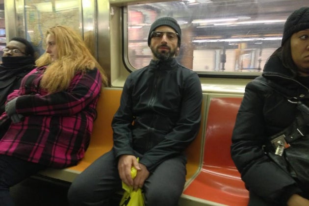 Sergey Brin caught on the NYC subway wearing Google Glass