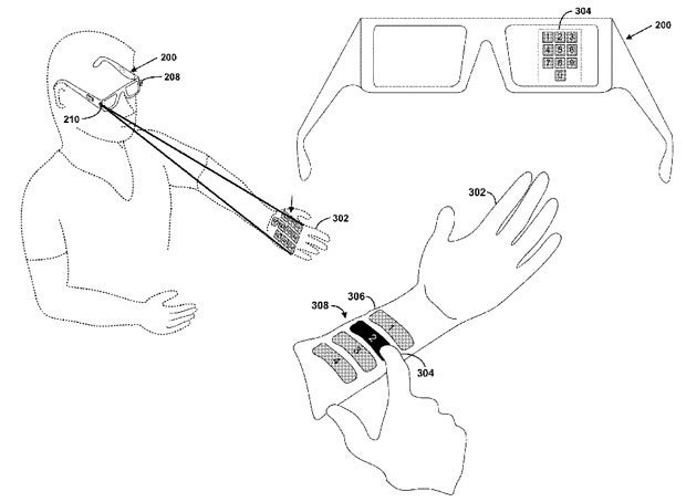 Patent shows potential controls for Google Glass