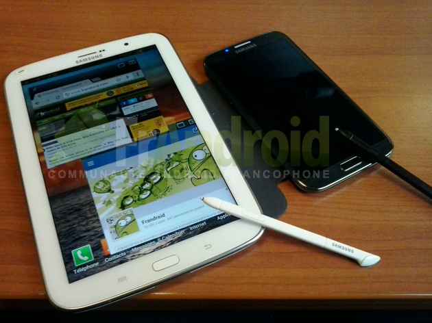 Leaked shot allegedly of the Samsung Galaxy Note 8.0 (L) - Samsung Galaxy Tab 3 10.1, Samsung Galaxy Note 8.0 on the way as Samsung drops 7 inch Galaxy Tab 3